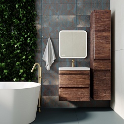 Style Line Тумба с раковиной подвесная Атлантика 60, Люкс старое дерево, PLUS – фотография-9